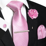 Men's 5 Pcs Luxury Formal Silk Tie Sets - Brown - 038 - One Size - Silk - image 18