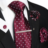 Men's 5 Pcs Luxury Formal Silk Tie Sets - Brown - 038 - One Size - Silk - image 11