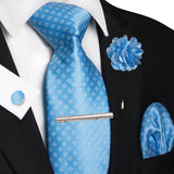 Men's 5 Pcs Luxury Formal Silk Tie Sets - Brown - 038 - One Size - Silk - image 34
