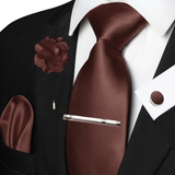 Funki Buys | Neckties | Men's 5 Pcs Luxury Ridged Silk Tie Sets