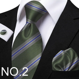 Funki Buys | Neckties | Men's 3 Pcs Striped Jacquard Tie Set
