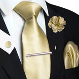 Men's 5 Pcs Luxury Formal Silk Tie Sets - Brown - 038 - One Size - Silk - image 47