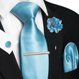 Men's 5 Pcs Luxury Formal Silk Tie Sets - Brown - 038 - One Size - Silk - image 33