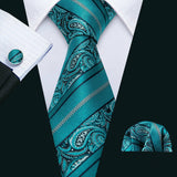 Funki Buys | Neckties | Men's 3 Pcs Shades of Teal Formal Tie Sets