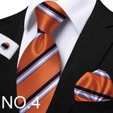 Funki Buys | Neckties | Men's 3 Pcs Striped Jacquard Tie Set