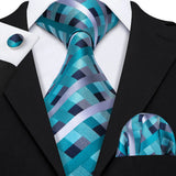 Funki Buys | Neckties | Men's 3 Pcs Shades of Teal Formal Tie Sets