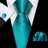Funki Buys | Neckties | Men's 3 Pcs Shades of Teal Formal Tie Sets