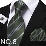 Funki Buys | Neckties | Men's 3 Pcs Striped Jacquard Tie Set