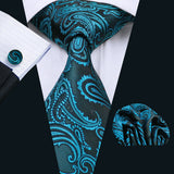Funki Buys | Neckties | Men's 3 Pcs Shades of Teal Formal Tie Sets