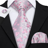 Funki Buys | Neckties | Men's 3 Pcs Pretty Pink Floral Tie Set