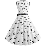 Women's Retro Swing Polka Dot Dresses - Black - Swing Dress - XXL - Polyester - image 36