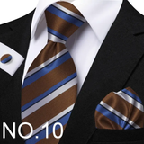 Funki Buys | Neckties | Men's 3 Pcs Striped Jacquard Tie Set