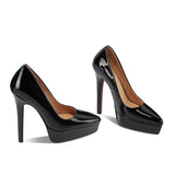 Women's Genuine Patent Black Stilettos - Black - 14cm Heel - 44 B - Patent Leather - image 5