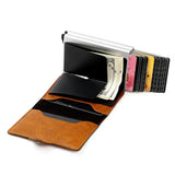 Unisex RFID Popup Card Holder - Brown - RFID Popup Card Wallet - 3.93 x 2.75 x 0.78" - PU Leather - image 13