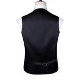 Men's 5 Pcs Luxury Wedding Vest Tie Set - Beige/Gold -5Pcs Set - MJ-3006-0079 - XXXL - Silk - image 4