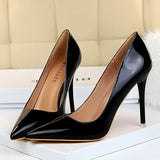 Women's Formal Mid-Heel Nude Scarpins - Nude - 10.5cm - Formal Stilettos - 43 B - PU Patent Leather - image 10