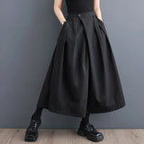 Men's Women's Gothic Wide Leg Pant Skirts - Black - Pant Skirt - 4XL - Cotton - image 14