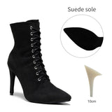 Women's Sexy Stiletto Latin Dance Boots - Black - A-11CM Indoor - 44 B - PU Leather - image 19
