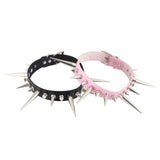 Women's Punk Spike Collar Necklace - Black - Spike Collar Necklace - PU Leather - image 11