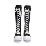 Women's Streetwear Lace Up Canvas Boots - Black - High Top Sneaker - 43 B - Canvas - image 16
