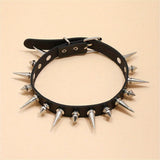 Women's Spike Collar Gothic Necklace - Black - Spike Collar Necklace - PU Leather - image 9