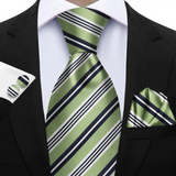 Funki Buys | Neckties | Men's 3 Pcs Striped Jacquard Tie Set