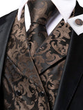 Funki Buys | Vests | Men's 4 Pcs Formal Floral Tie Vest Sets