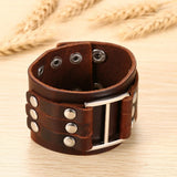 Unisex Leather Studded Wristband - Black - Gothic Bracelet - Medium - PU Leather - image 8