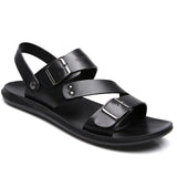 Men's Summer Fashion Leather Sandals - Brown - Sandals - 48 B - PU Leather - image 27