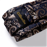 Men's 3 Pcs Silk Paisley Tie Set - Gold - 3 Pcs Necktie Set - One Size - Silk - image 5