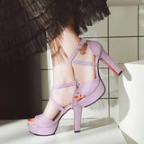 Women's Sequin High Platform Sandals - Gold - 11.5cm / Sandals - 43 B - PU Leather - image 23