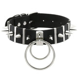 Women's Ring Collar Gothic Necklace - Black - Ring Collar Necklace - PU Leather - image 1
