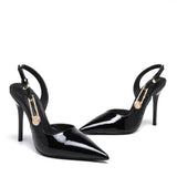 Women's Metallic Beaded High Slingbacks - Gold - 1 6129 / Slingbacks - 42 B - PU Leather - image 46