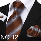 Funki Buys | Neckties | Men's 3 Pcs Striped Jacquard Tie Set