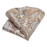 Men's 3 Pcs Stylish Paisley Tie Set - Beige -  SJT-7290 - One Size - Silk - image 5