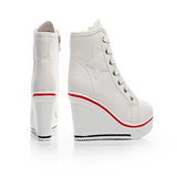Women's Canvas Elevator Platform Sneaker - Black - Platform Sneakers - 43 B - Canvas - image 10