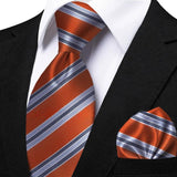 Funki Buys | Neckties | Men's 3 Pcs Striped Jacquard Tie Set