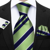 Funki Buys | Neckties | Men's 3 Pcs Striped Jacquard Tie Set