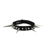 Women's Punk Spike Collar Necklace - Black - Spike Collar Necklace - PU Leather - image 2