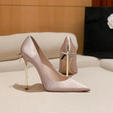 Women's Luxury Butterfly Bow High Stiletto - Pink 1 - 8cm Heel / Nude - 40 B - Genuine Leather - image 38