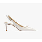 Women's Elegant Luxury Slingback Pumps - White - 3 / 6cm Stiletto - 43 B - PU Leather - image 27