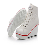 Women's Canvas Elevator Platform Sneaker - Black - Platform Sneakers - 43 B - Canvas - image 11