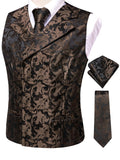 Funki Buys | Vests | Men's 4 Pcs Formal Floral Tie Vest Sets