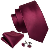 Funki Buys | Neckties | Men's 3 Pcs Premium Burgundy Tie Set