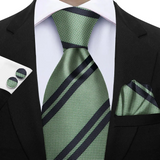 Funki Buys | Neckties | Men's 3 Pcs Striped Jacquard Tie Set