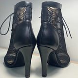 Women's Mesh Peep Toe Stiletto Booties - Beige - 10cm Mesh Booties - 43 B - PU Leather - image 23