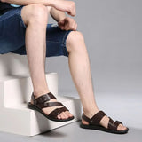 Men's Summer Fashion Leather Sandals - Brown - Sandals - 48 B - PU Leather - image 18