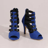 Women's Spike Heel Gladiator Sandals - Blue - Buckle Sandals - 12 B - PU Leather - image 18
