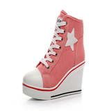 Women's Canvas Elevator Platform Sneaker - Black - Platform Sneakers - 43 B - Canvas - image 12