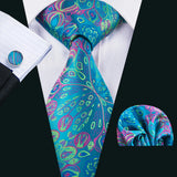 Funki Buys | Neckties | Men's 3 Pcs Shades of Teal Formal Tie Sets